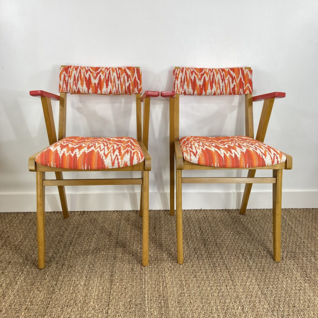 Paire de fauteuils bridge vintage – années 50