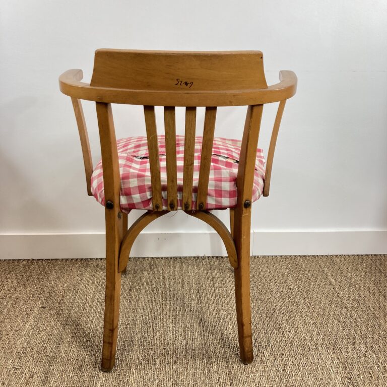 Fauteuil Stella en hêtre avant restauration, vue arrière