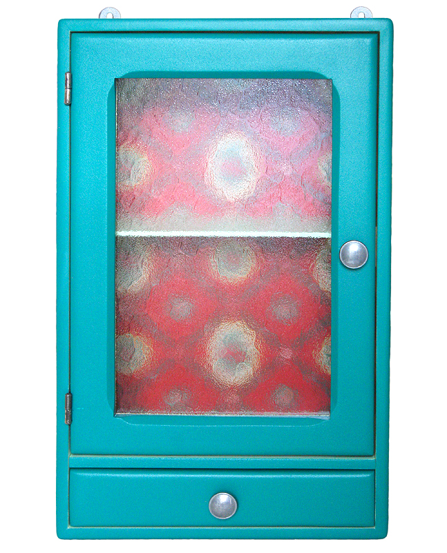 Armoire de toilette murale en hêtre des années 50, vue de face