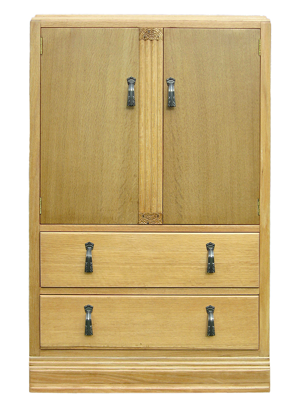 Cabinet anglais Art déco C.W.S. des années 1930 restauré, vue de face