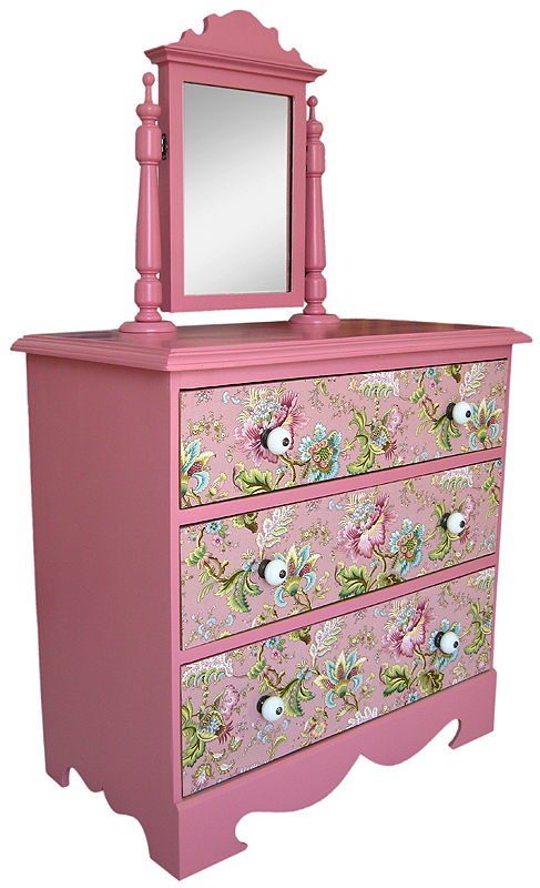 Commode-coiffeuse en pin revisitée